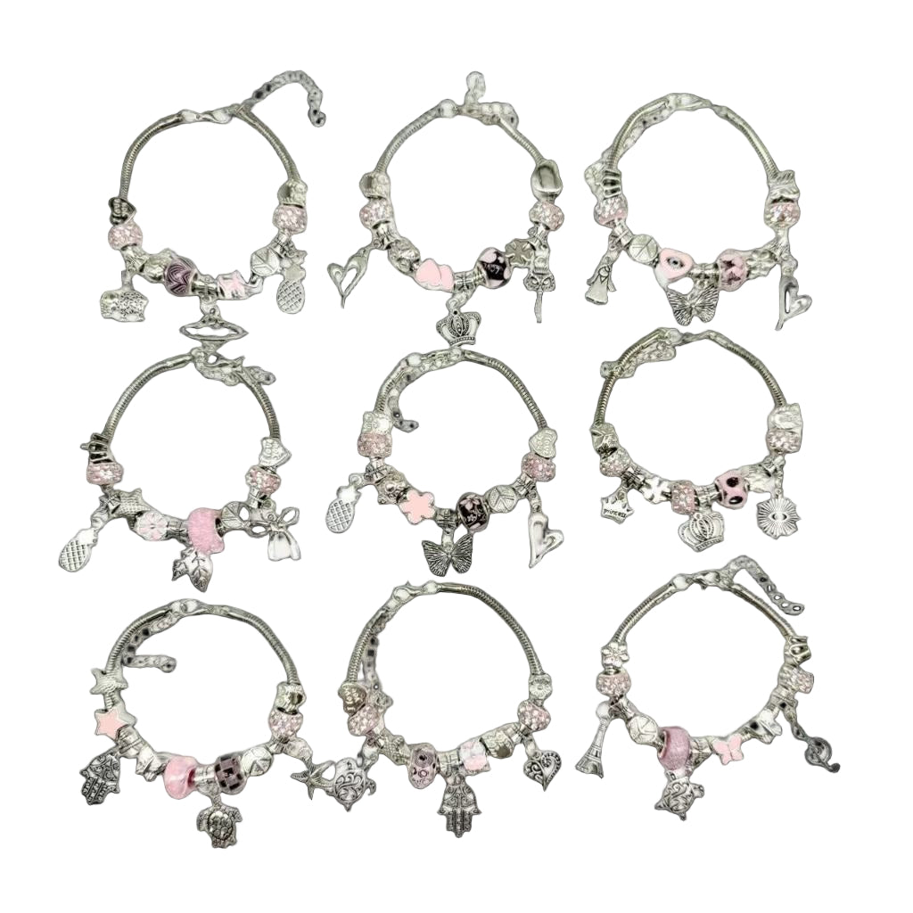Pulseiras Berloque com 3 Charms Inclusos